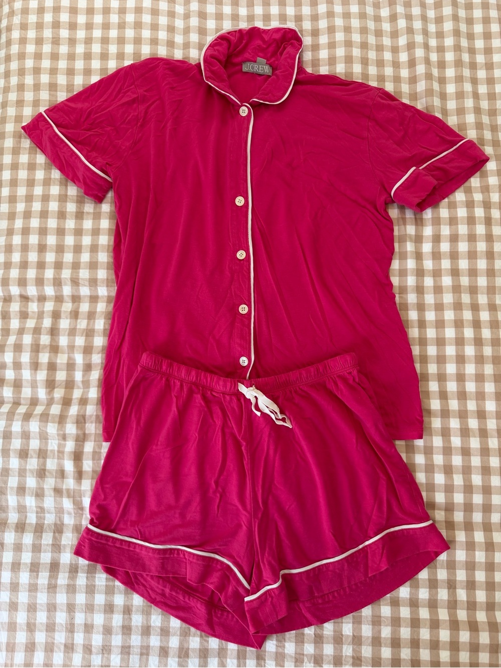 J. Crew Women's Pink Short-Sleeve Pajama Set